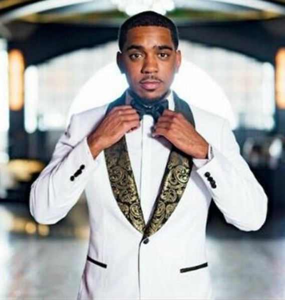 

white groom tuxedos shawl lapel side vent men wedding tuxedo popular men jacket blazer men dinner/darty suit custom made(jacket+pants+tie)97, Black;gray