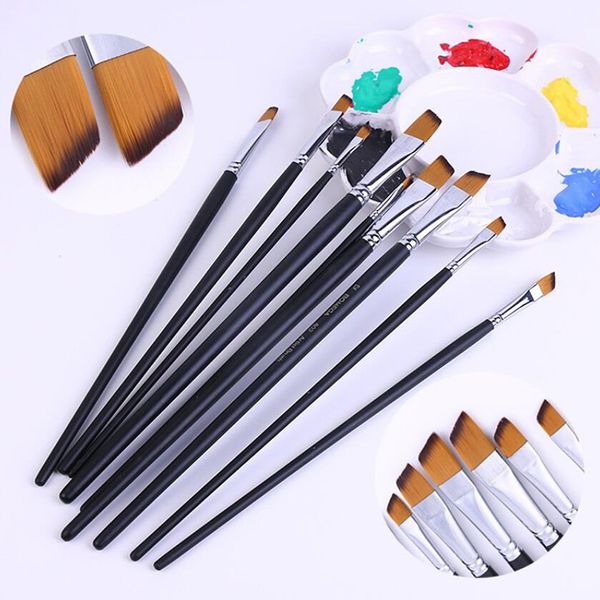 

9pcs / set дети студент гуашь живопись pen нейлон волос деревянная ручка paint brush set drawing art supplies другие ручной инструмент