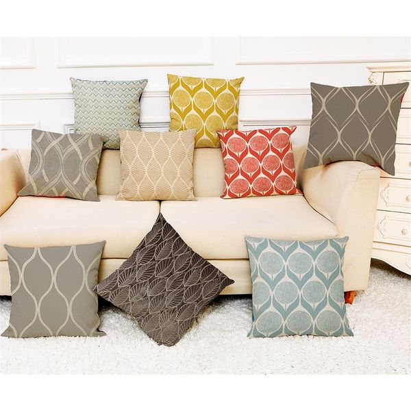 

linen cushion cover geometric pattern pillowcase linen sofa cushion cover home decoration pillowcases decorative pillows pillow case