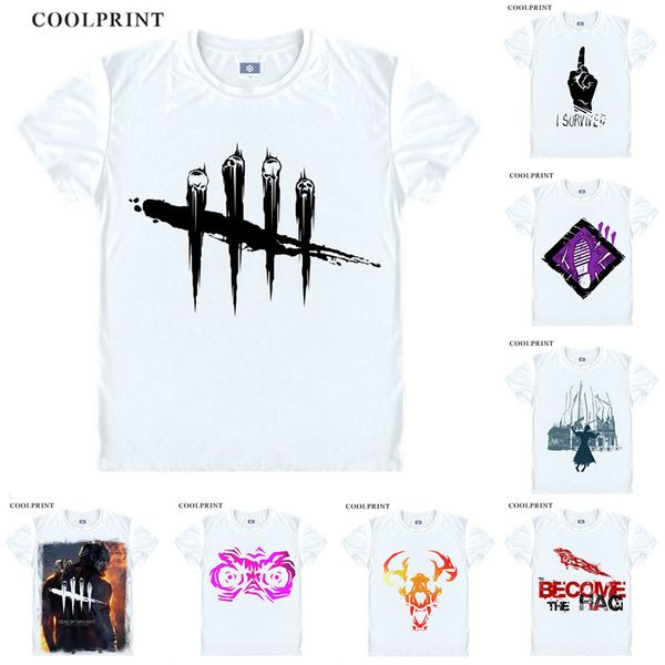 

dead by daylight t shirt death is not an escape tee anime custom casual cosplay t-shirt print short sleeve tshirt, White;black