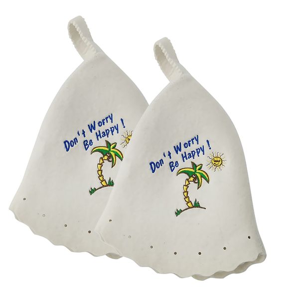 

2x 100% wool felt sauna hat cap 33x 30x 1cm for russian banya sauna hut #5