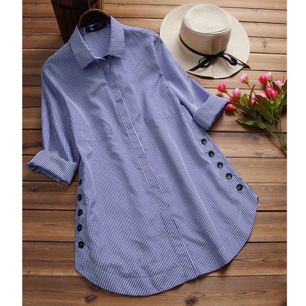 

plus size xl-4xl fashion cotton linen casual long sleeve loose blouse women's shirt baggy shirts vestido f2, White
