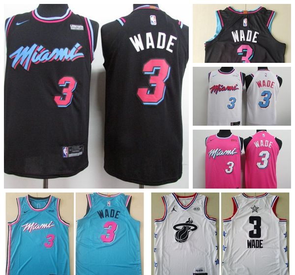 

men's miami heats jerseys 3 dwayne wade basketball jerseys pleyer edition city edition dwayne 3 wade basketball jerseys, Black;blue