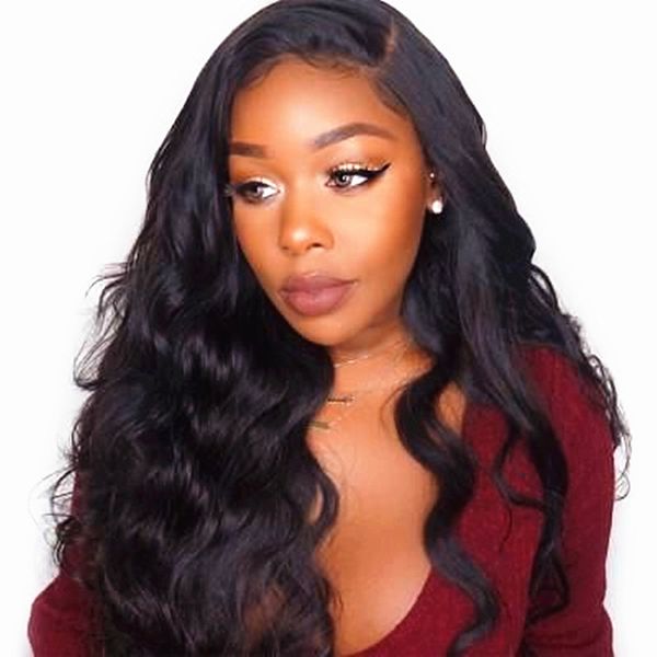 

бразильский glueless полный парик шнурка влажная и волнистый парик человеческих волос с ребенком волос черный объемная волна полный шнурок ф, Black