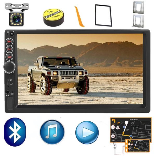 

fonwoon 2 din car radio bluetooth 7 inch car mp5 multimedia player usb sd aux input audio stereo with rear view camera
