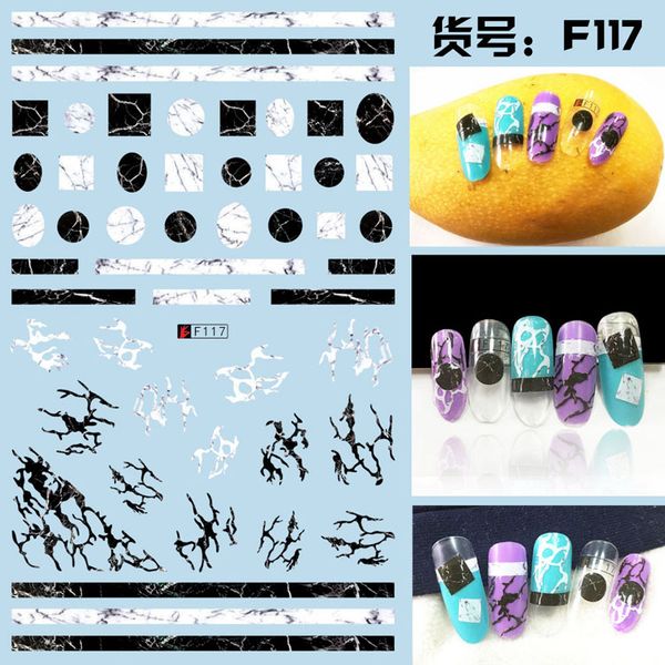 

stickers & decals 5sheet 10type japanese ultrathin letter nail sticker designs gummed 3d art decoration f117-126, Black