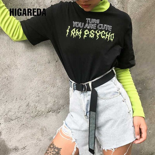 

turtleneck корейский толстовка carajuku письмо печатные толстовки с длинным рукавом женщины лоскутное цвет матч пуловер осенью, Black