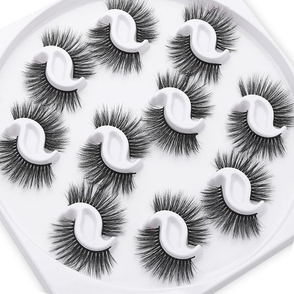 

false eyelashes 10pairs 3d faux mink thick long wispy fluffy multilayers lashes eye makeup tools natural handmade eyelash extension