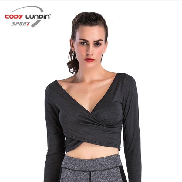 

new yoga long sleeve t-shirt womens running sports exposed umbilical chest front slant beautiful elegant breathable fitness coat, White;red