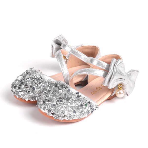 

girls butterfly knot princess shoes kids glitter rhinestone dance performance shoes girls sneakers casual sandals summer pink, Black;red