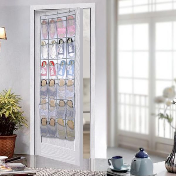 

2019 shoes storage rack 24 lattice shoes organizer space saving storage bag non-woven nylon hanging rack
