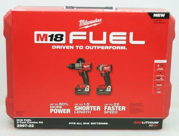 

Milwaukee 2997 22 m18 fuel 18v bru hle hammer drill driver combo kit new
