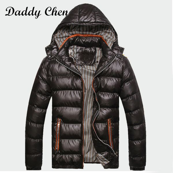 

2019 зима новый мужские пальто теплый толстые мужские куртки padded вскользь с капюшоном ветровки мужчины overcoats марка одежда, Black
