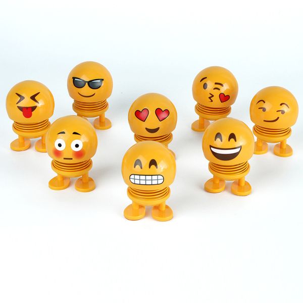 

car emoji toy ornaments creative emoji expression dolls cute shaking head emoji figure model doll toy automobile decoration accessories gift