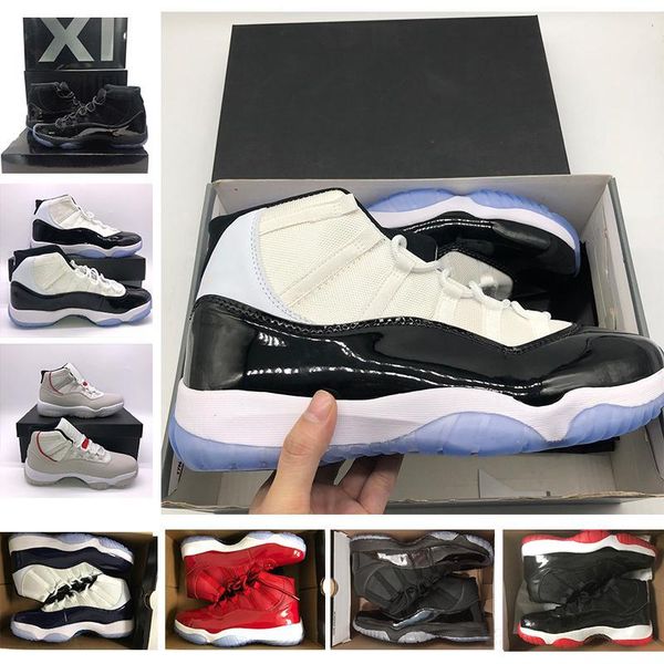 

with box concord high 45 cap and gown xi 11s 11 men women basketball shoes gym red platinum tint trainer sports athletic sneakers