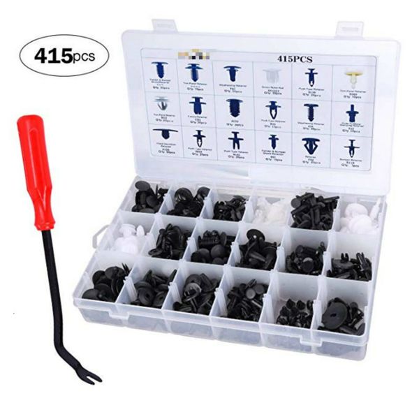 

415 pcs car retainer fastener clips kit 18 popular sizes auto push pin rivets set bumper door trim panel clips for