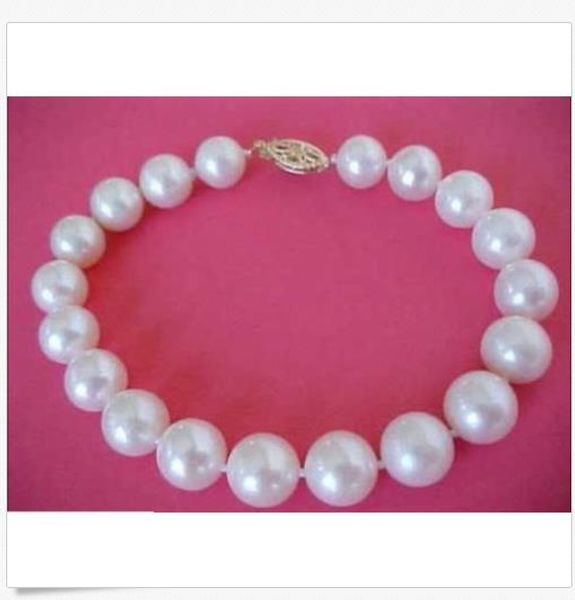 

10-11mm japanese akoya white pearl bracelet 14k solid gold marked 7.5-8, Black