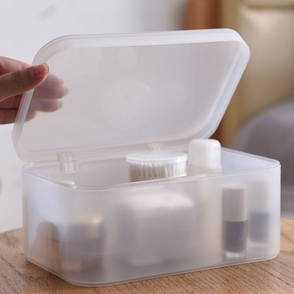 

likelai storage box finishing box large frosted plastic transparent cosmetic skin care bathroom stacked storage box