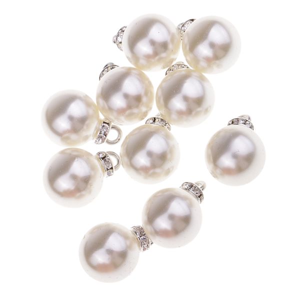 

10 pieces pearl charms pendants with rhinestone for necklace bracelet jewelry making, Black