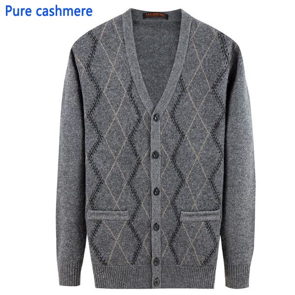 

new fashion mens 100% pure cashmere men cardigan casual v-neck single breasted thick plus size xssmlxl2xl3xl4xl5xl, White;black