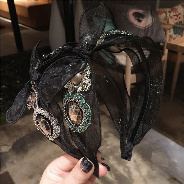 

bow knot hairband bead pearl embroidery hair accessories for girls hair band bows flower crown headbands for women