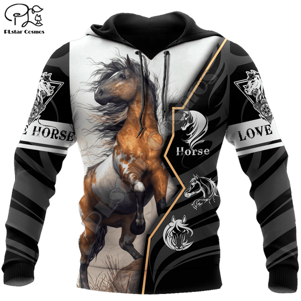 

plstar cosmos love racing horse animal new fashion пуловер смешной 3dprint унисекс молния / толстовки/толстовка / куртка / мужчины/женщины b, Black
