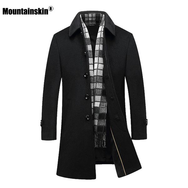 

mountainskin new winter thick coats slim fit jackets men casual warm outerwear male woolen jacket mens brand clothing 4xl sa696, Black