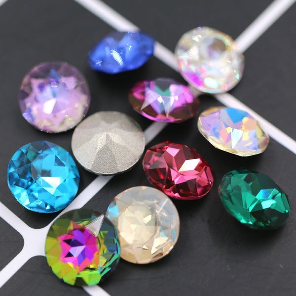 

luxury алмазные 10мм новый кристалл pointback клей на стекле стразы высокого качества кристаллические формы круглые стразы поделок аксессуар, Black