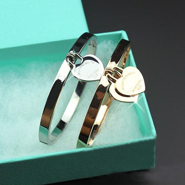 

316l титановая сталь розовое золото браслеты wholesalegold love braceletbangle для женщин ювелирные изделия изысканный двойной сердце брасле, Black