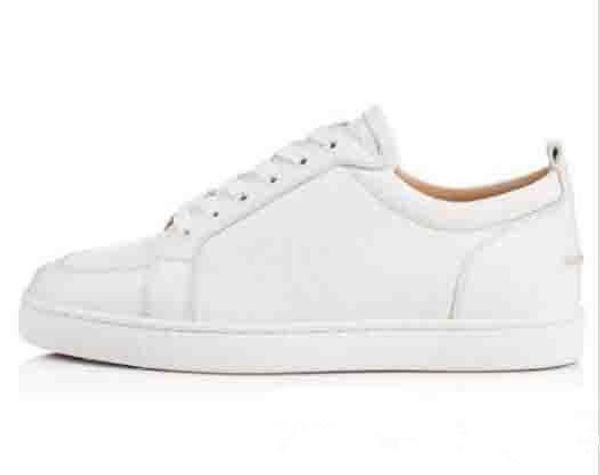 

original box] gift brand red bottom men sneakers low shoes rantulow junior flat men geunine leather white black outdoor trainer