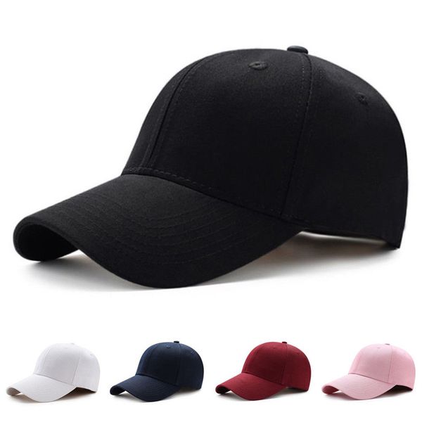 

men's and women's plain curved visor baseball cap hat solid color fashion adjustable cap camping outdoor equipment accessories, Black;white