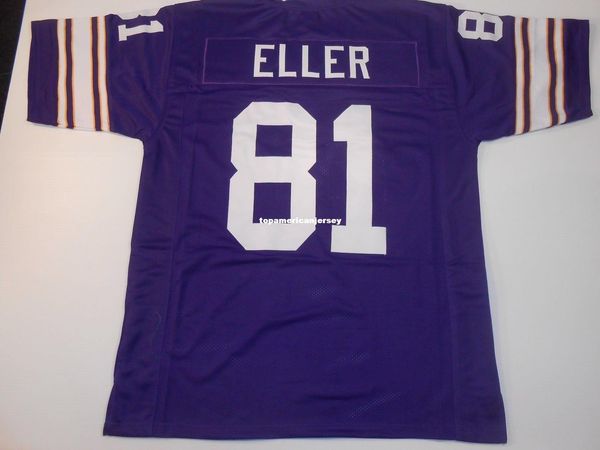 

retro custom sewn stitched #81 carl eller purple mitchell & ness jersey s-5xl,6xl men's football jerseys rugby, Gray
