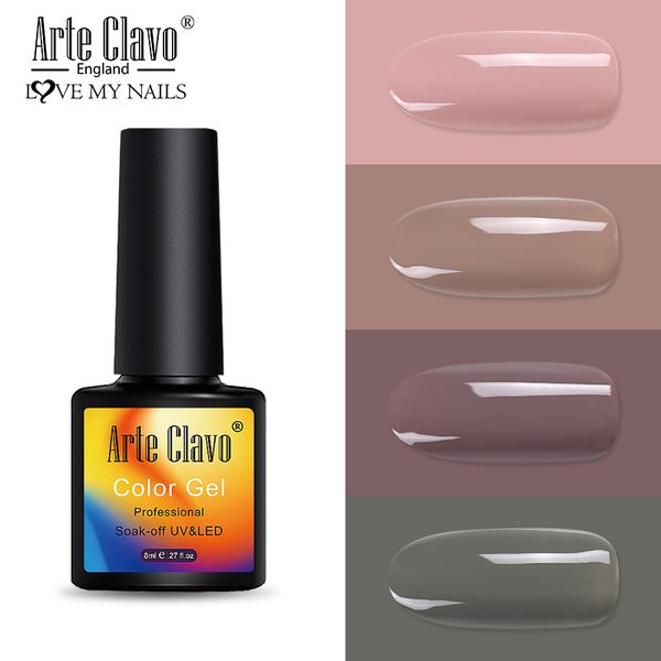 

arte clavo 8ml new 4 pcs/kit set bottle color gel polish nail gel varnish price primer soak off led uv nail polish top, Red;pink