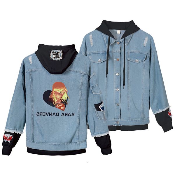 

2019 expert kara danvers superman female paragraph cowboy loose coat, Black;red