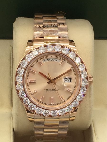 

men's sport watch 44mm daydate dayjust with diamond wristwatch 2813 automatic movement sapphire original clasp, Slivery;brown