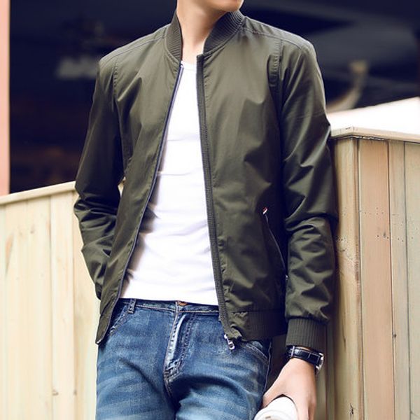 

men jacket 2020 autumn slim thin short men's jackets fashion stand collar male clothing chaqueta hombre plus size hj624, Black;brown