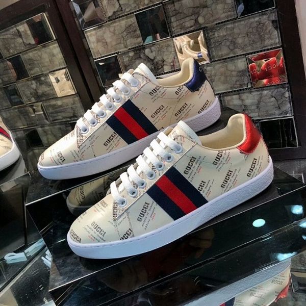 

2020 new fruit real leather sneakers shoes men women ace casual shoes with brown elasticity stripes size 35-45 1003