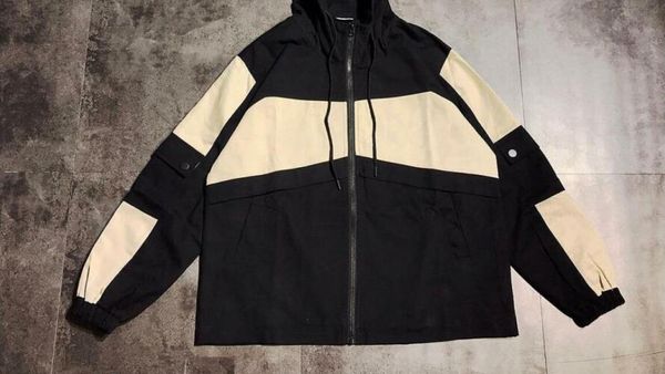 

spring new women brand hooded jacket two-color stitching bomber jacket loose cotton sanded coat street fashion, Black;brown
