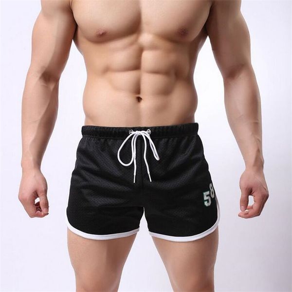

dichski mens fitness summer quick dry shorts sports man casual running fitness gyms workout mesh sportswear jogger beach short, Black;blue