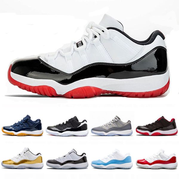 

2020 black cat basketball shoes 11 low white bred 11s men retro sneakers cool grey gamma legend blue black cement unc concord space jam