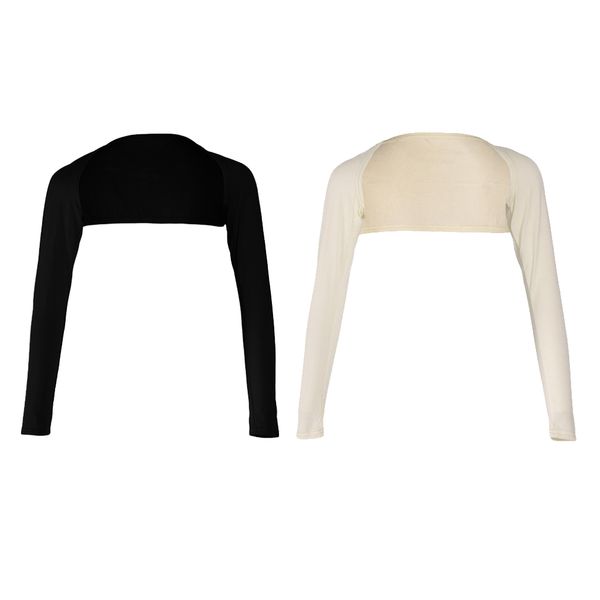 

pack of 2 elegant one-piece long sleeve arm cover shrug hijab muslim for women adults, Red
