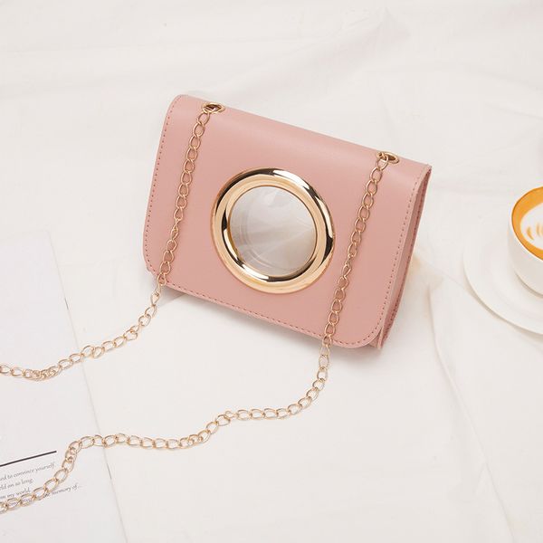 

2020 fashion new ladies bag cover bag large circle decoration messenger chain small square tote bags for women