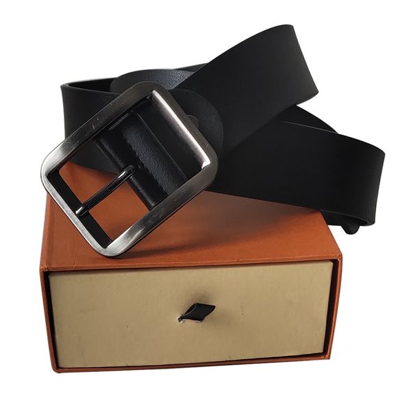 

belt genuine leather belts men belt women belt big smooth buckle classical mens belts women belts with box, Black;brown