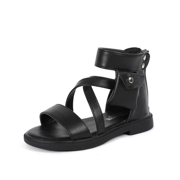 

sandals fashion gladiator 2021 summer shoes for girls dress 3  5 6 7 8 9 10 11 12 years kid beach sandal children princess size 37, Black;red