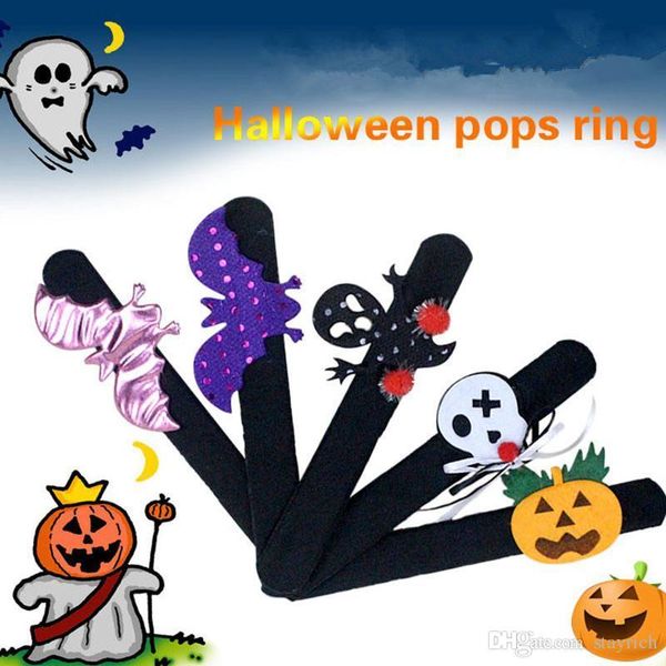

2019 halloween bracelet pumpkin ghost bat spider plush wristband kids halloween loop decoration party favor