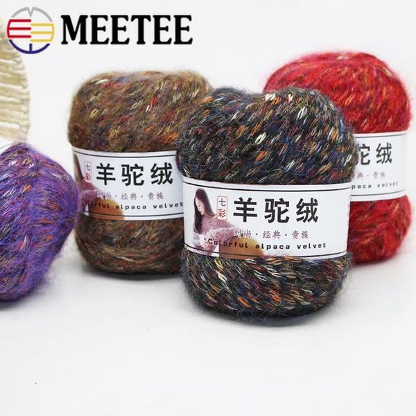 

Meetee colorful alpaca wool yarn diy hand woven 4 5mm needle carf hat coat crocheting yarn weater knitting acce ory bd487