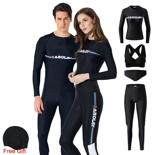 

lycra diving wetsuit snorkeling scuba diving suit long sleeve swimwear women rash guard men surfing clothes upf50+ uv sunscreen
