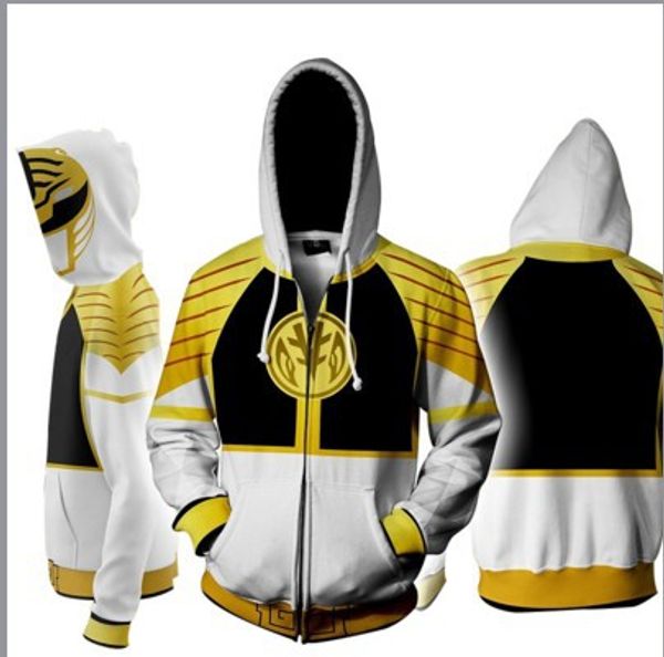 

power rangers 3d printed jacket zipper coat hoodie hooded dy238, Black