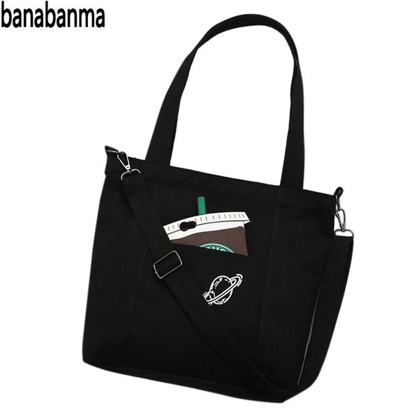 

banabanma women girl canvas letters printing fashionable stylish cross single-shoulder bag travel casual bag zk30