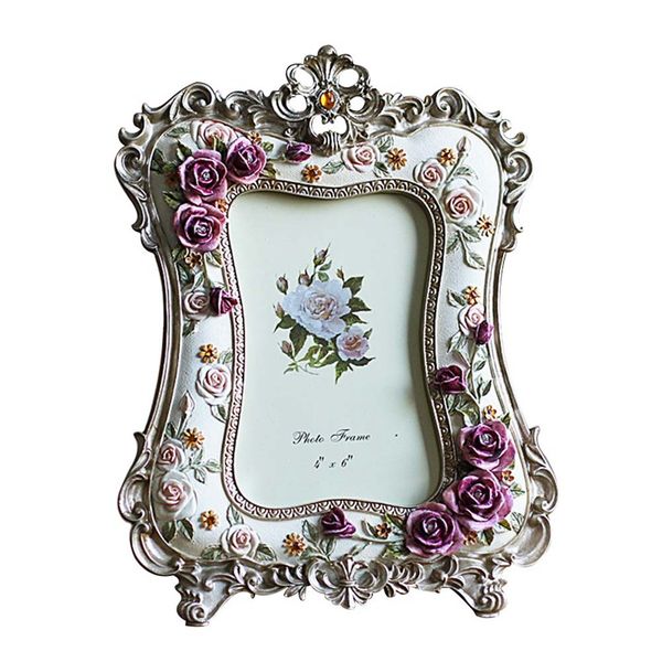 

1pcs 6 inch rose resin p frame wedding gift crafts deskdecoration picture frame home decoration